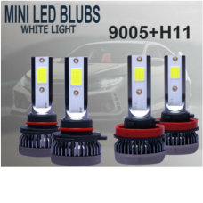 MINI 9005+H11 Combo LED Headlight Bulbs Conversion Kit High Low Beam White